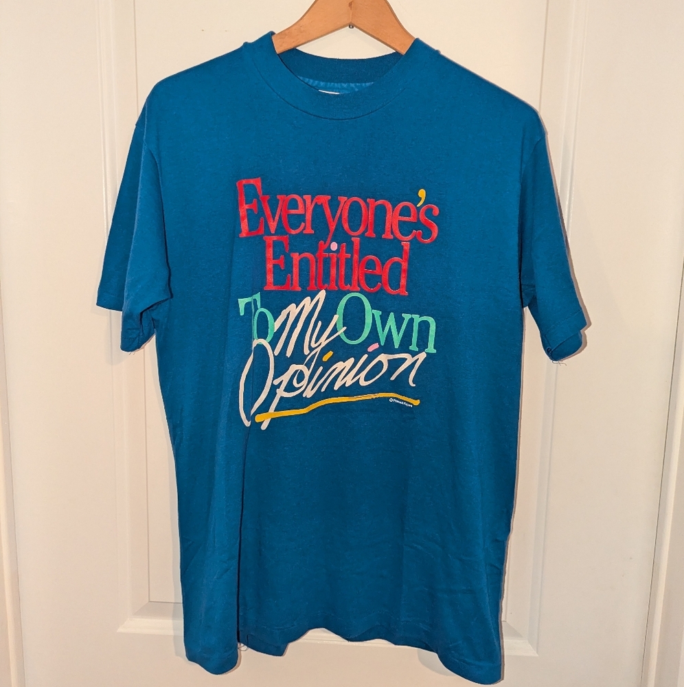 ⭐3 For $20⭐ Hanes Blue Graphic Everyone's Entitled To My Own OpinioMen's T-Shirt